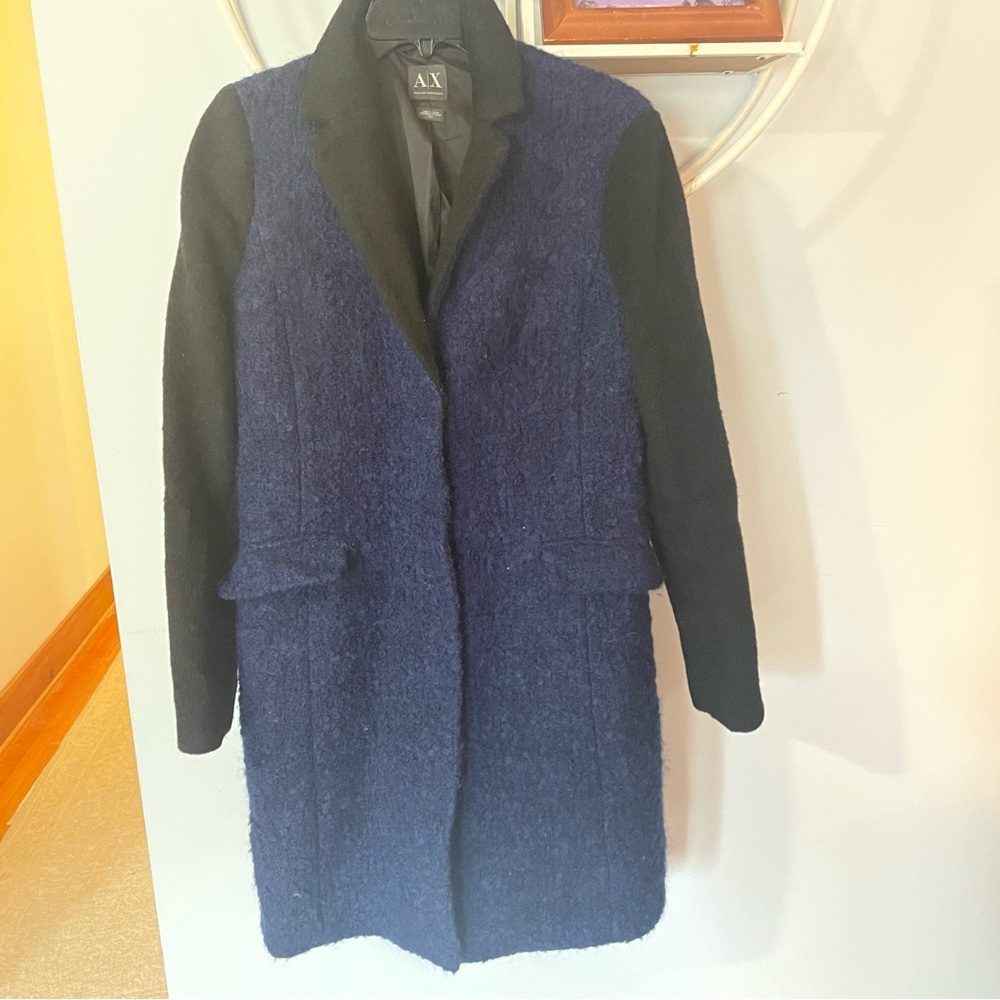 A/X Armani Exchange Woman's Medium M Wool Trench Lined Coat Jacket Wool Alpaca